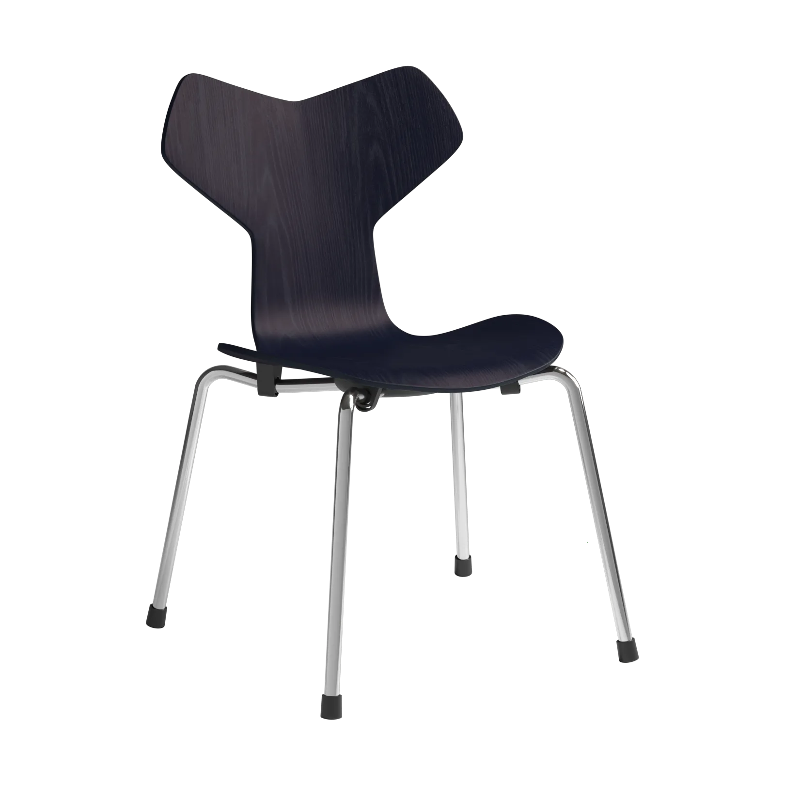 Grand Prix children's chair, Midnight blue painted ash-chrome Fritz Hansen