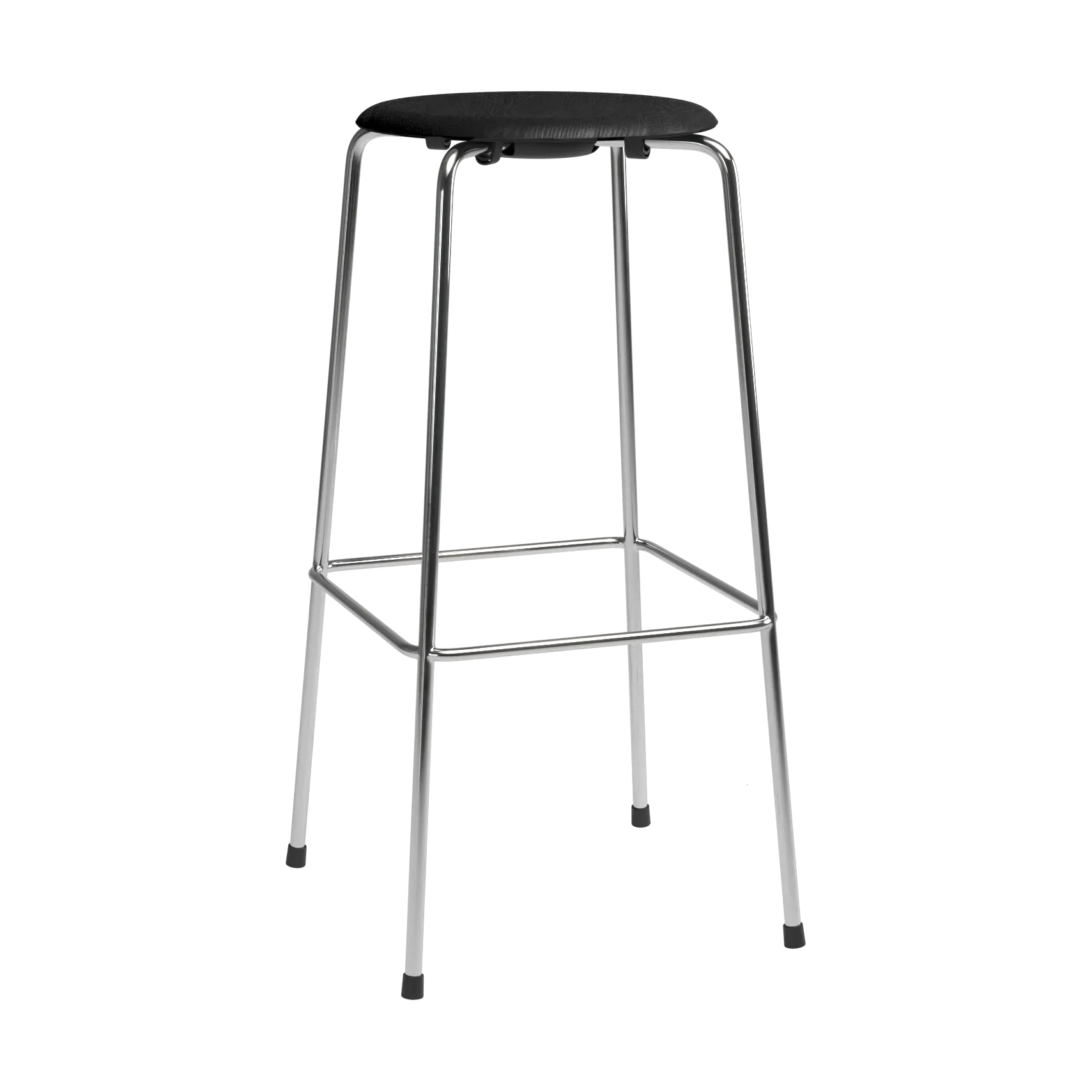 High Dot bar stool, Black ash-chrome Fritz Hansen