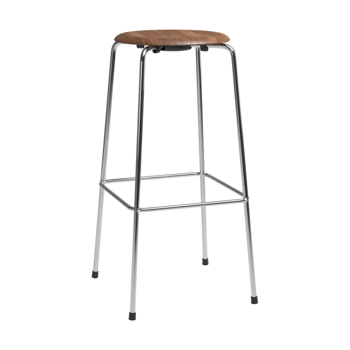 High Dot bar stool - Walnut-chrome - Fritz Hansen