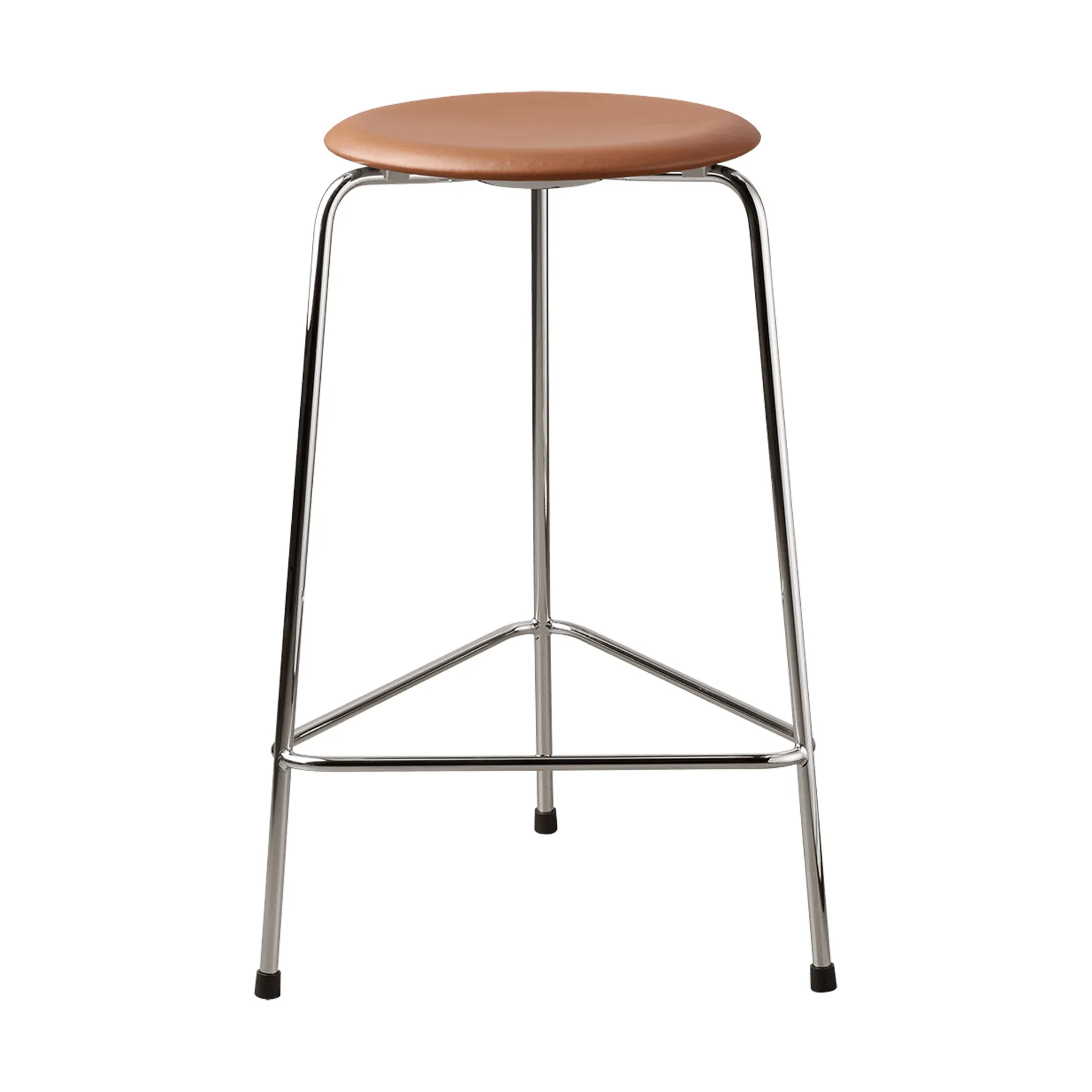 High Dot counter stool 3 legs, Essential walnut-chrome Fritz Hansen