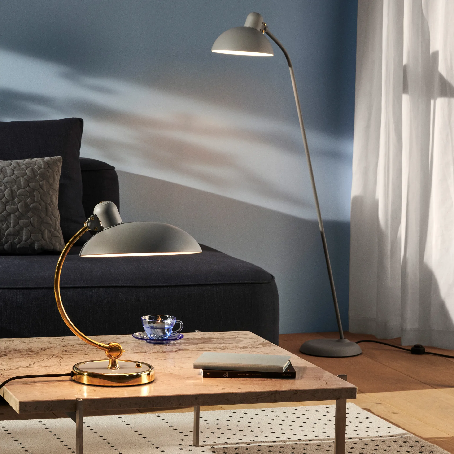 Kaiser Idell 6556-F Luxus floor lamp, Easy grey Fritz Hansen