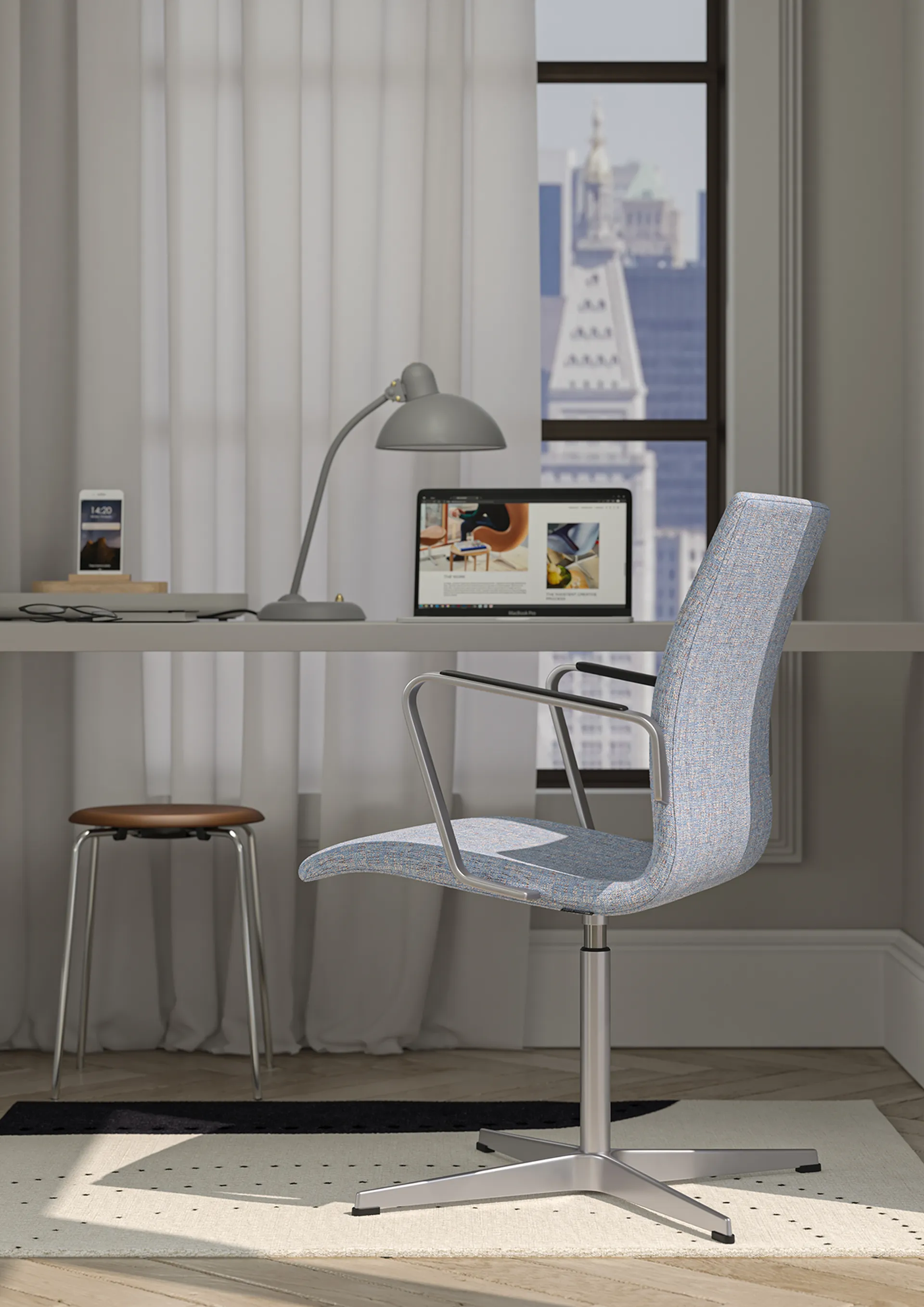 Kaiser Idell 6556-T table lamp, Easy Grey Fritz Hansen