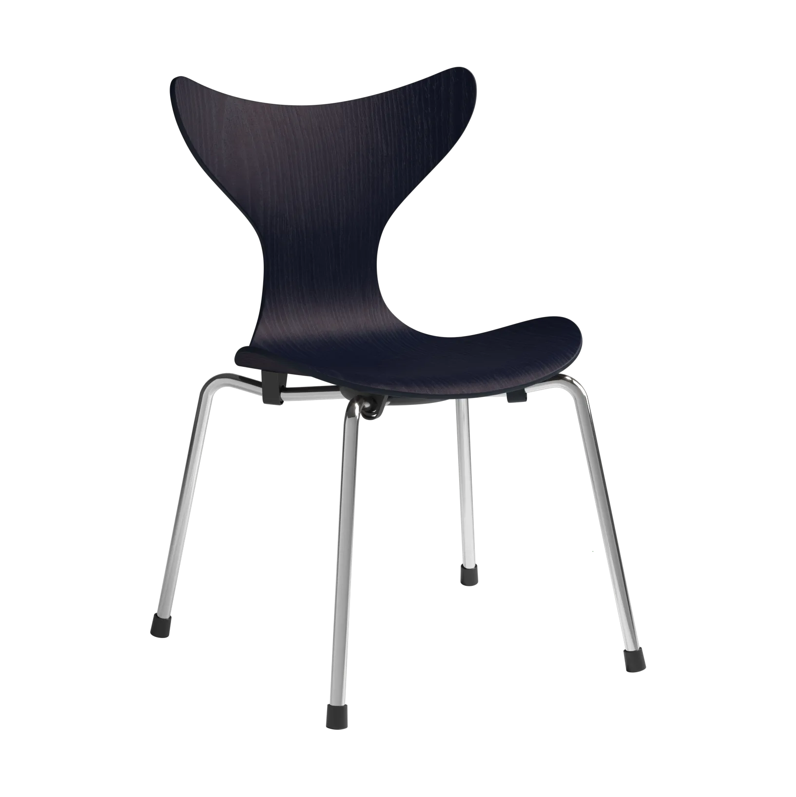 Liljan children's chair, Midnight blue painted ash-chrome Fritz Hansen