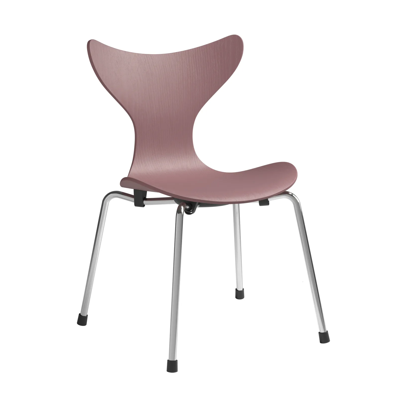 Liljan children's chair, Wild rose painted ash-chrome Fritz Hansen