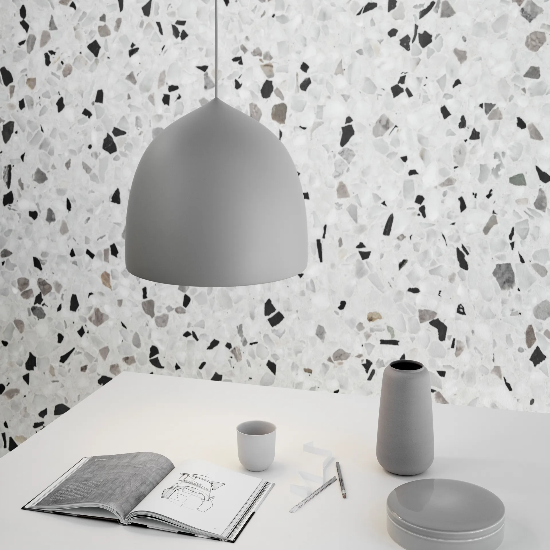 Suspence P1 pendant Light, Light grey Fritz Hansen
