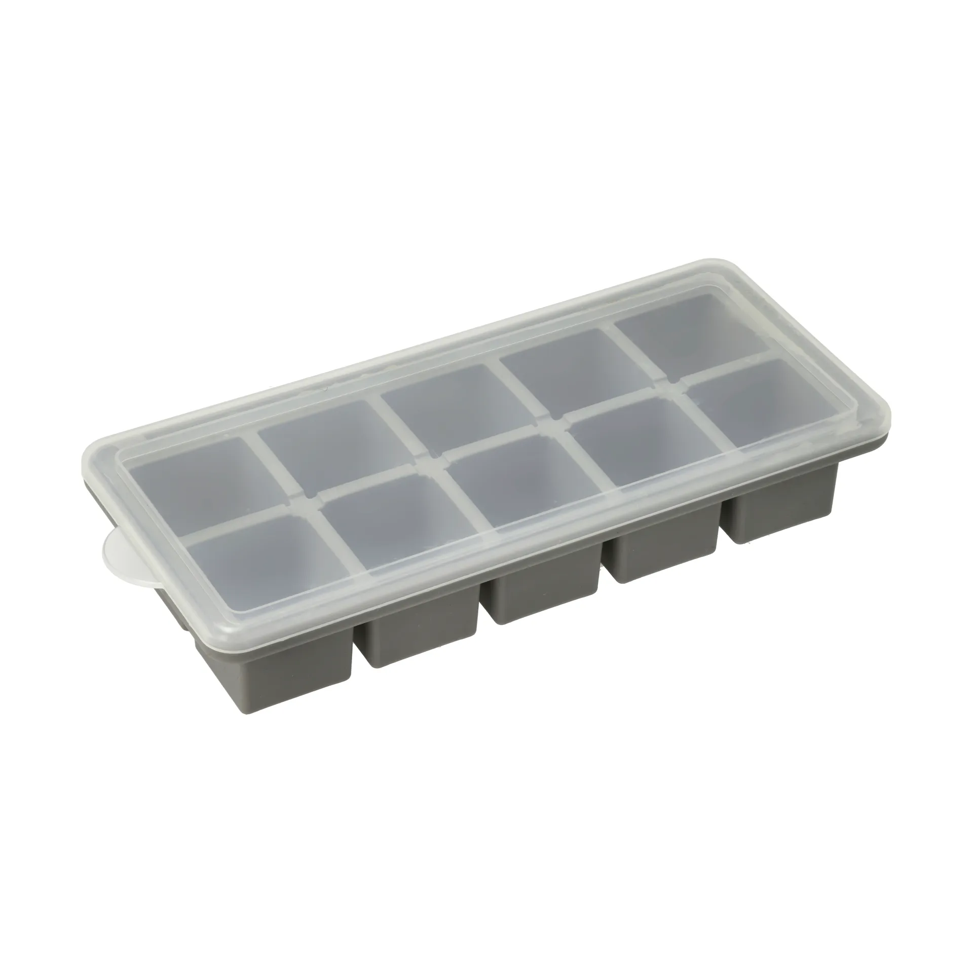 Funktion ice cube tray with lid, Grey, silicone, 21.9x9.9 cm Funktion