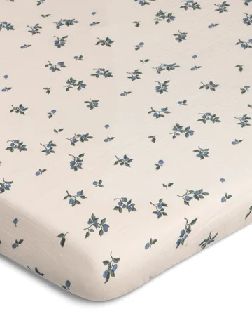 Blueberry Muslin fitted sheet - 180x200x30 cm - Garbo&Friends