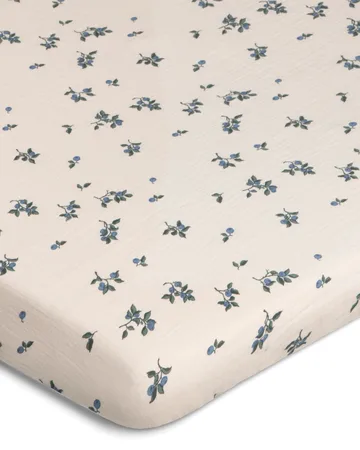 Blueberry Muslin fitted sheet - 60x120x20 cm - Garbo&Friends