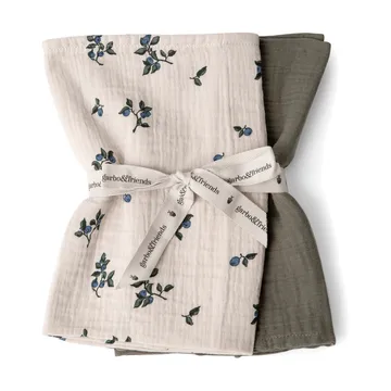 Blueberry Muslin small blanket 2 pieces - 60x60 cm - Garbo&Friends
