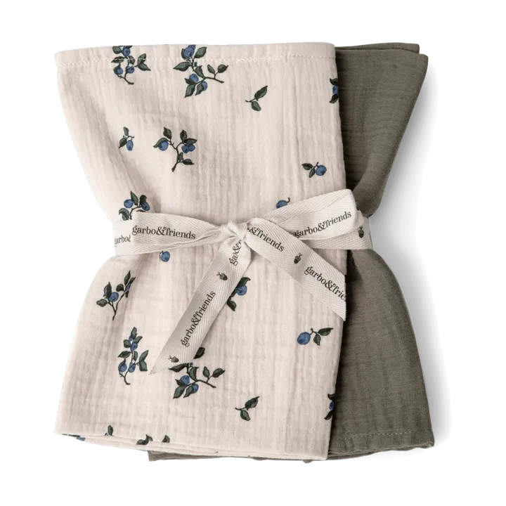 Blueberry Muslin small blanket 2 pieces - 60x60 cm - Garbo&Friends