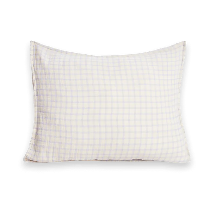Gingham Sky Blue Muslin pillowcase - 50x75 cm - Garbo&Friends
