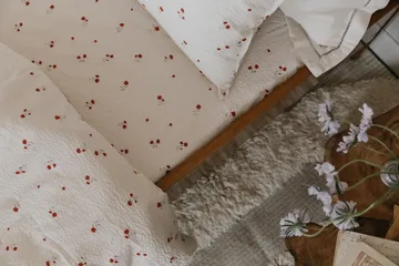 Poppy Seersucker fitted sheet - 90x200x30 cm - Garbo&Friends