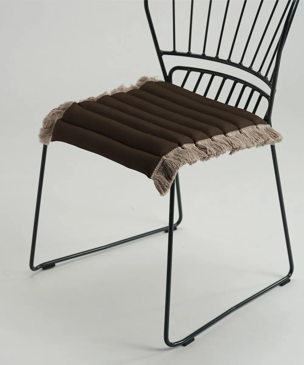 Garden Glory cushion with fringes, Beige, beige fringe, 38x40 cm Garden Glory