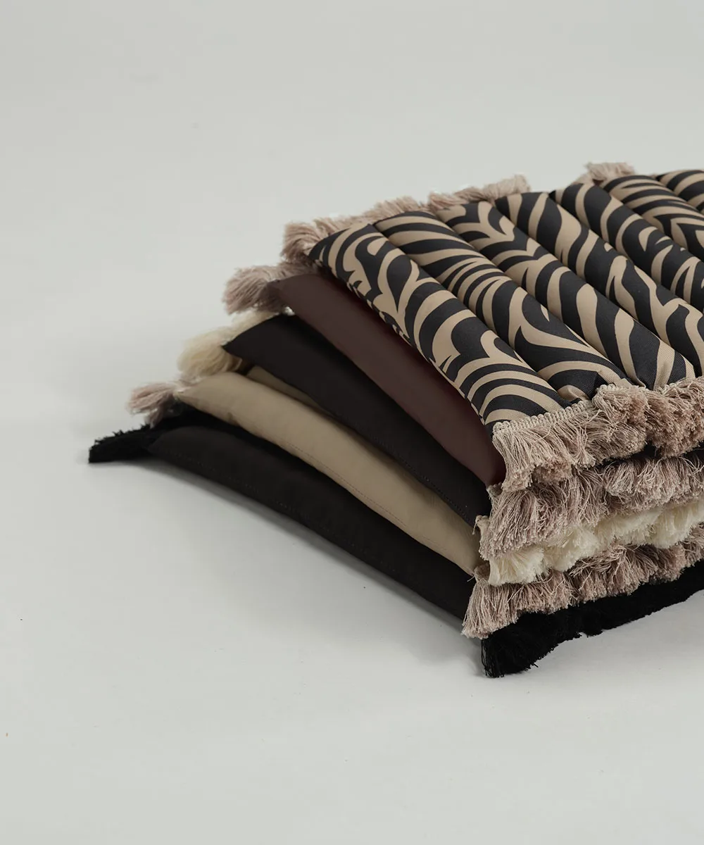 Garden Glory cushion with fringes, Beige, beige fringe, 38x40 cm Garden Glory