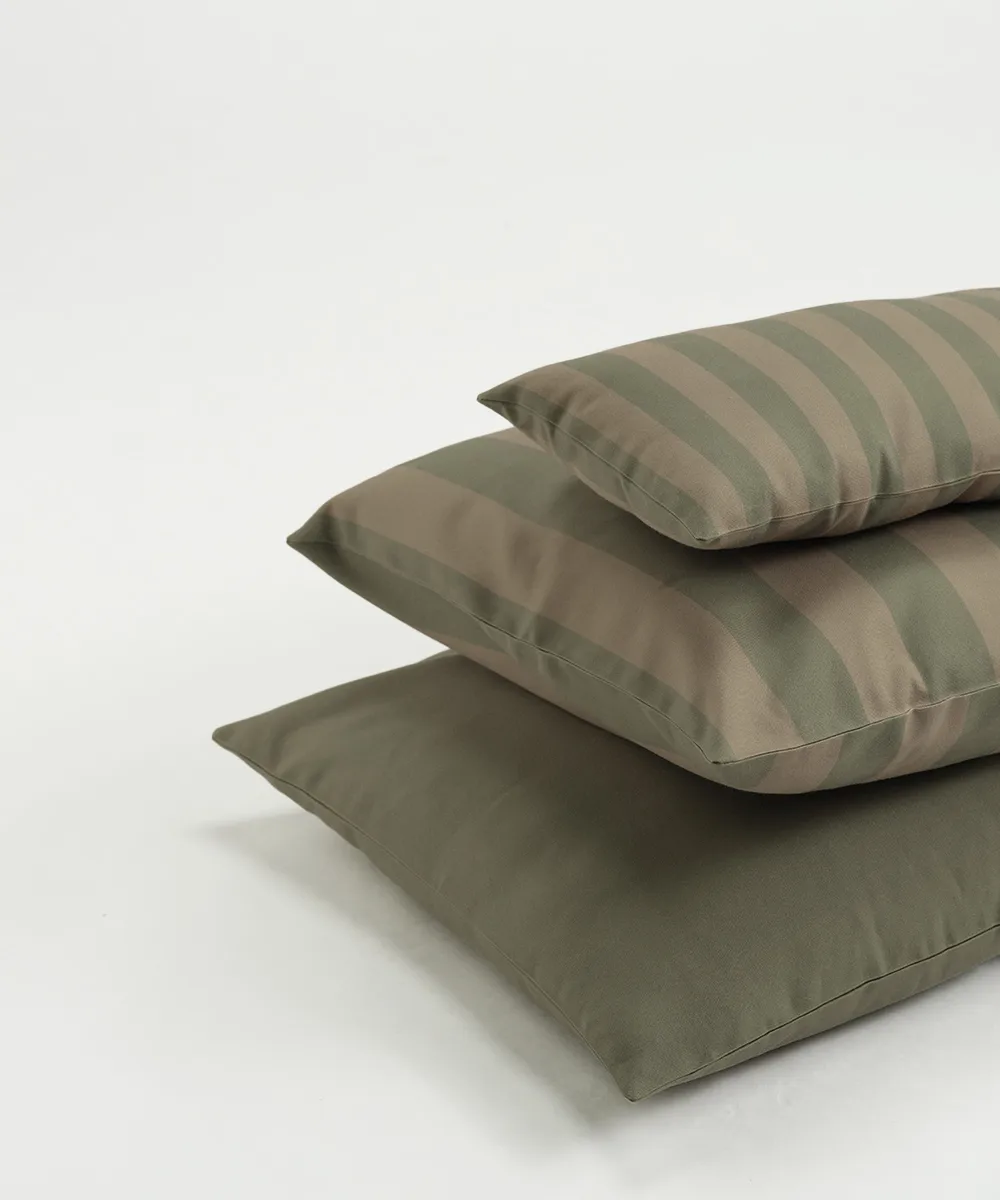 Garden Glory striped cushion, Eucalyptus green-beige, 50x50 cm Garden Glory