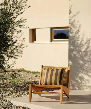 Garden Glory striped cushion - Saffron yellow-brown, 50x50 cm - Garden Glory