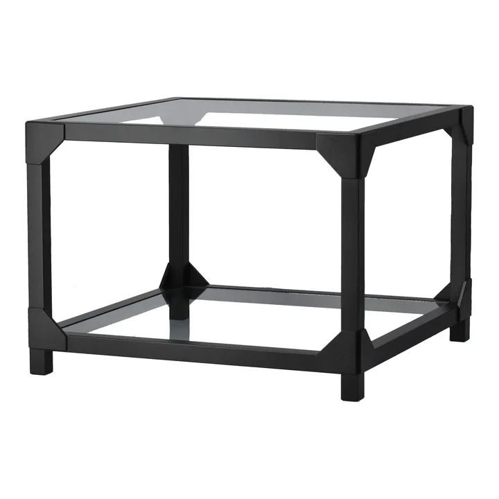Bleck coffee table 55x55 cm glass - Beech-black stain - Gärsnäs
