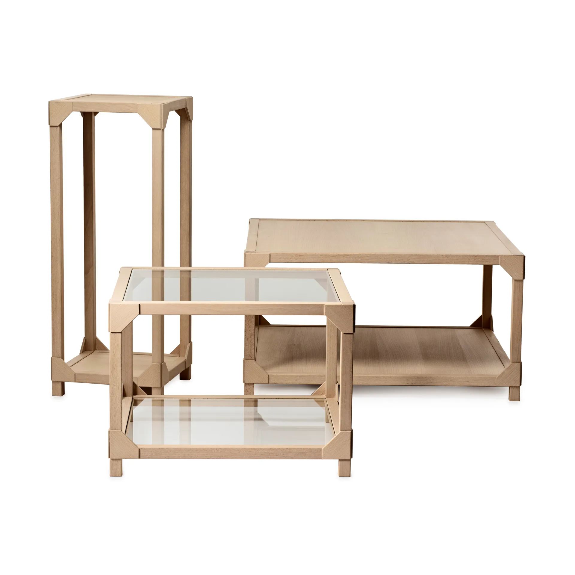 Bleck coffee table 75x75 cm veneer, Beech-natural Gärsnäs