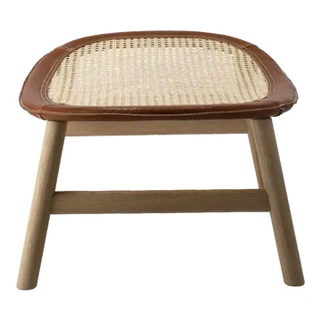 Dandy footstool - Oak-natural-Tärnsjö leather cognac - Gärsnäs