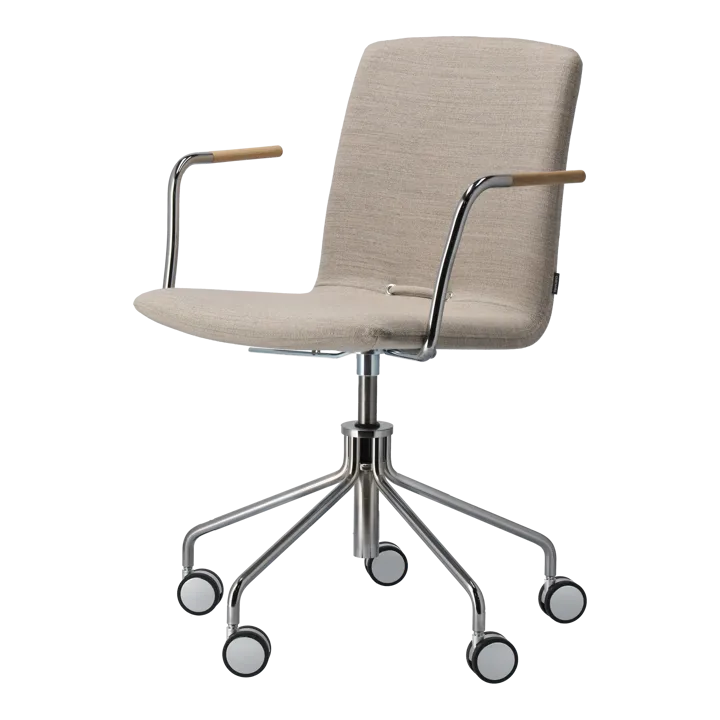 Day armchair swivel stand chrome - Oak-natural-H&S-fabric foss 0212 - Gärsnäs