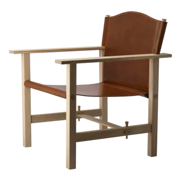 Ferdinand armchair - Oak-untreated-Tärnsjö leather cognac - Gärsnäs