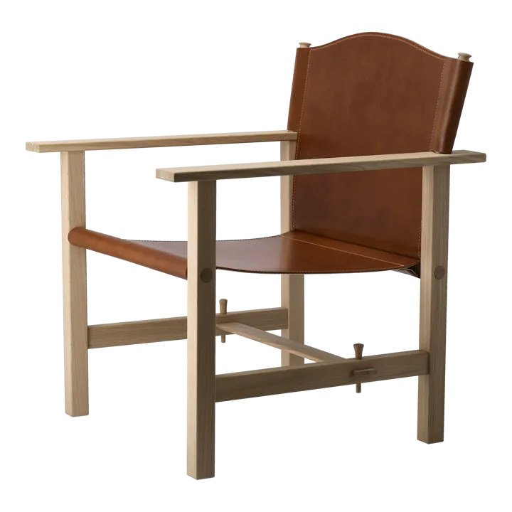 Ferdinand armchair - Oak-untreated-Tärnsjö leather cognac - Gärsnäs