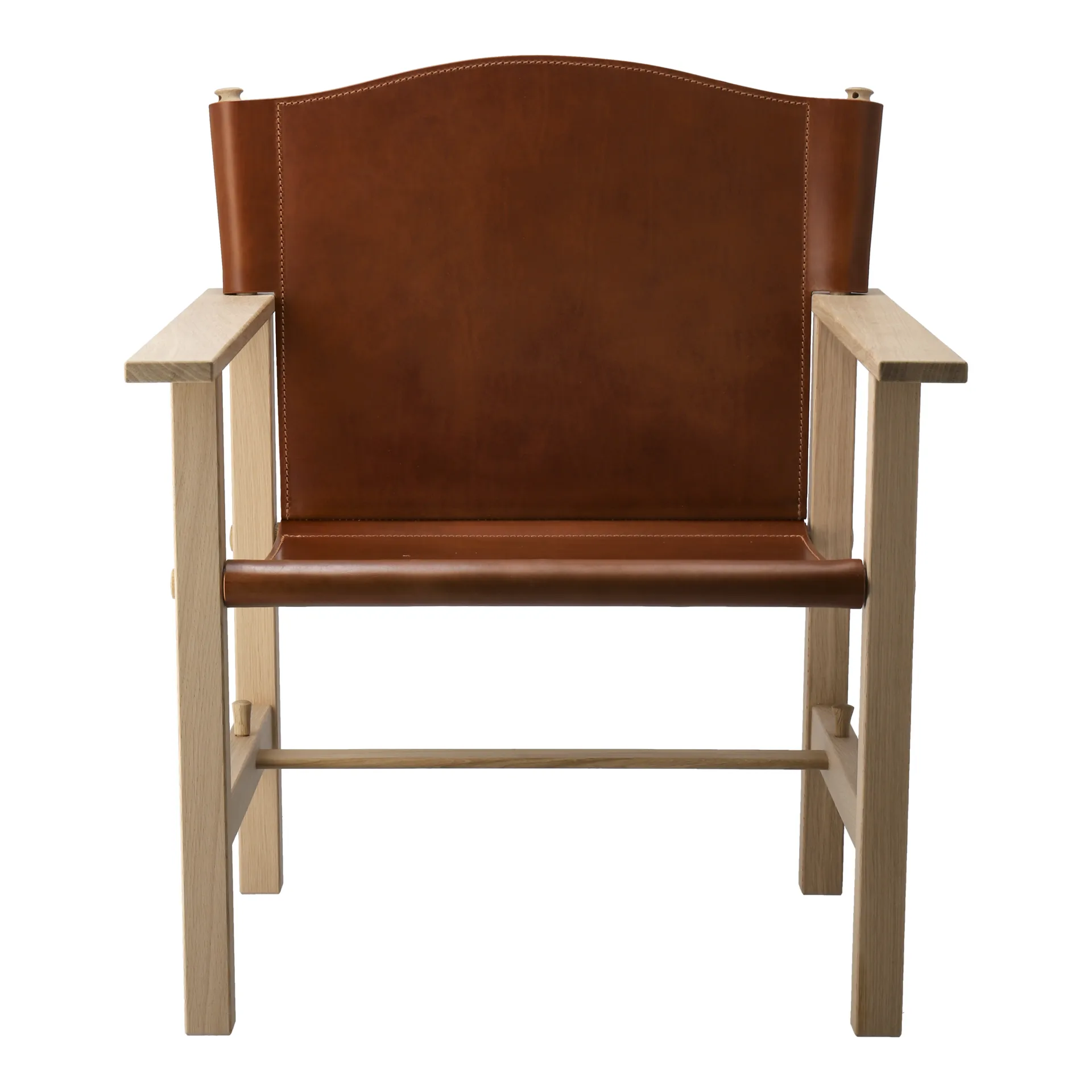 Ferdinand armchair, Oak-untreated-Tärnsjö leather cognac Gärsnäs