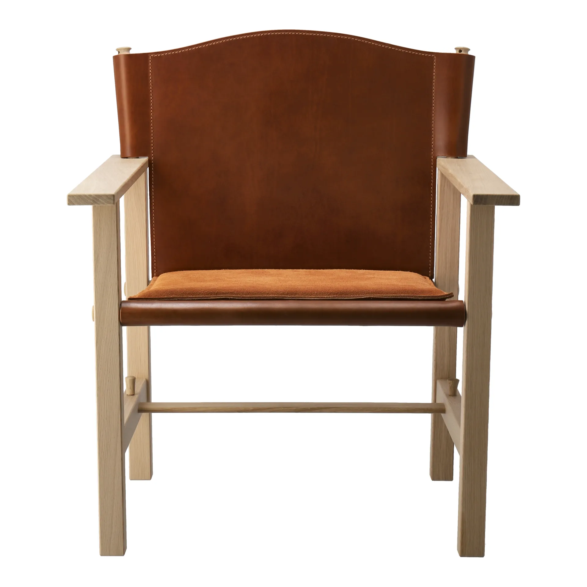 Ferdinand armchair, Oak-untreated-Tärnsjö leather cognac Gärsnäs