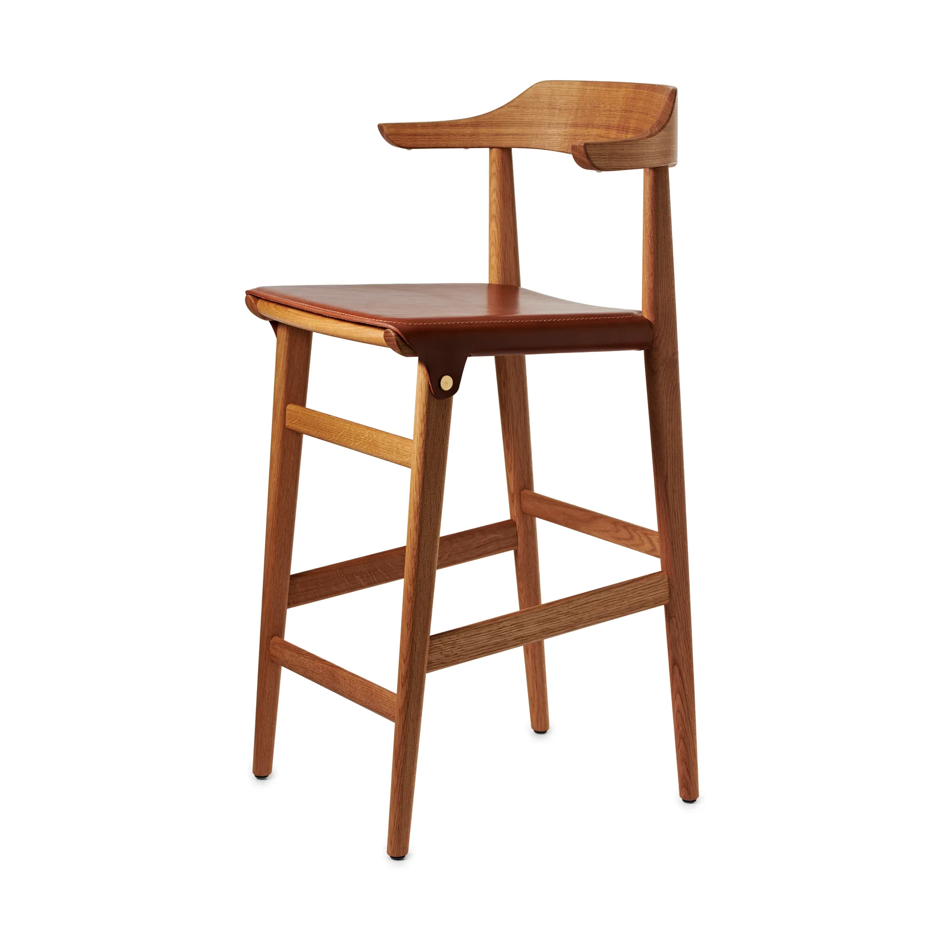 Hedda bar stool, Oak-pure-Tärnsjö leather cognac Gärsnäs