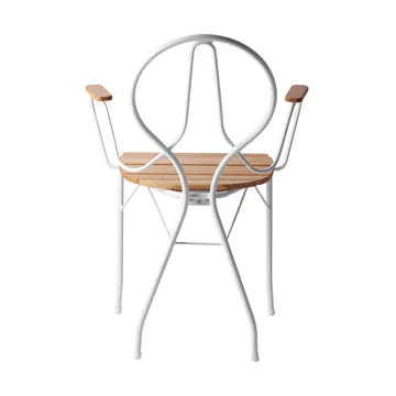 Pia armchair - White lacquered steel frame-oiled oak - Gärsnäs