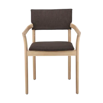 Vyn chair upholstered back - Monocoat natural-Lido 46 Mole - Gärsnäs