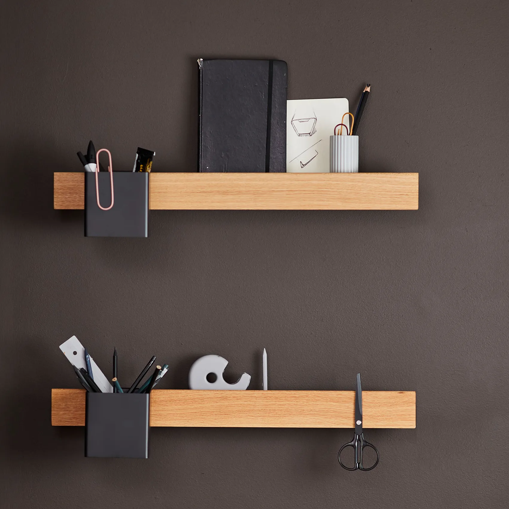 Flex Rail magnetic rail 60 cm, oak-black Gejst