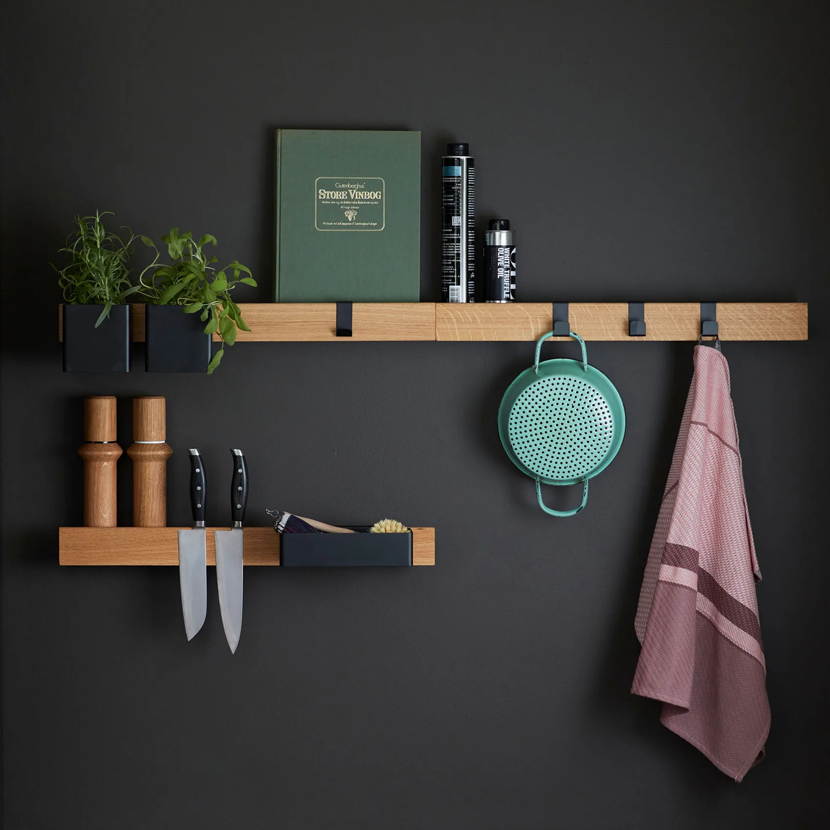 Flex Rail magnetic rail 60 cm, oak-black Gejst