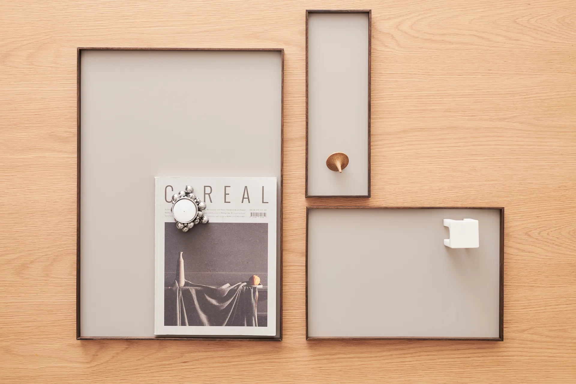Frame tray large 35.5x50.6 cm, Smoked oak-Grey Gejst