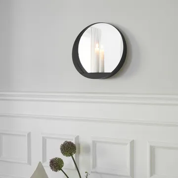 Glim mirror/candlestick Ø28 cm - Black - Gejst