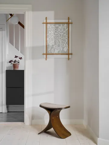 Luno stool 48x28x72 cm - Dark oak–dark beige textile - Gejst