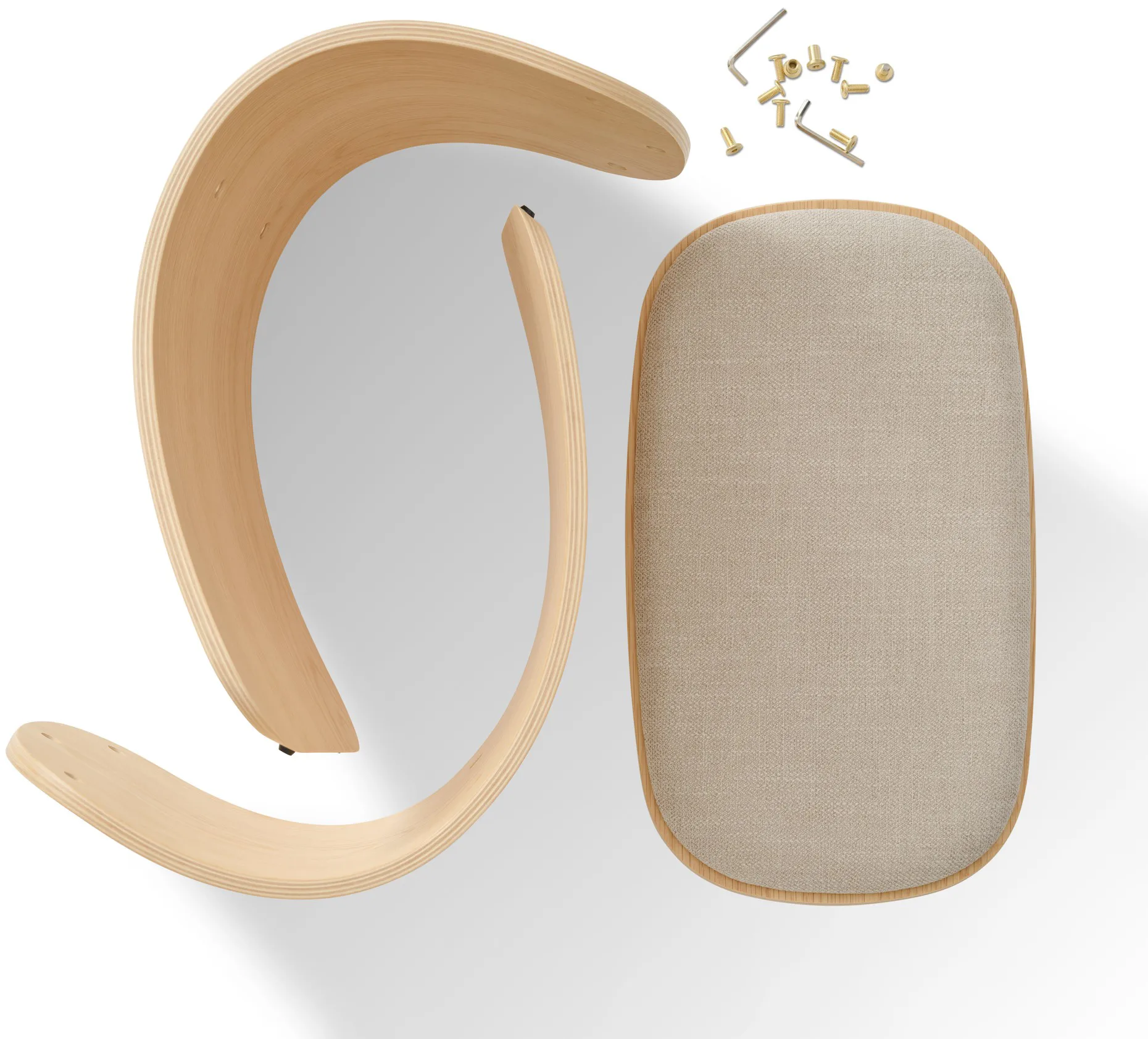 Luno stool 48x28x72 cm, Oak-beige textile Gejst