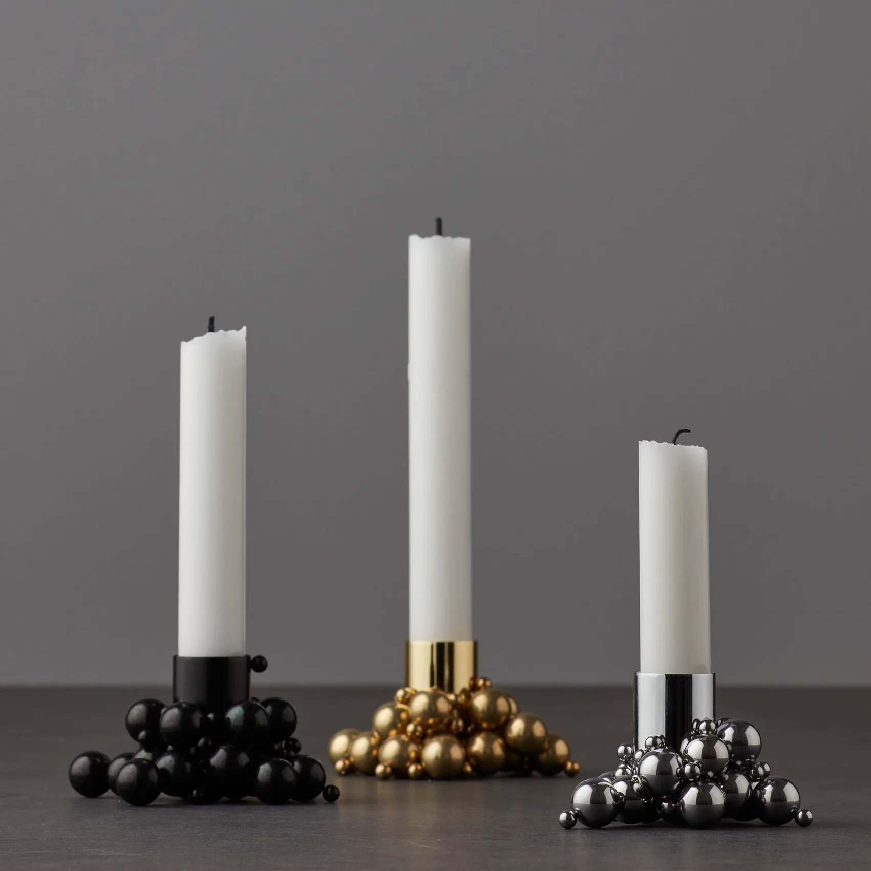 Molekyl candlestick 1, Chrome Gejst