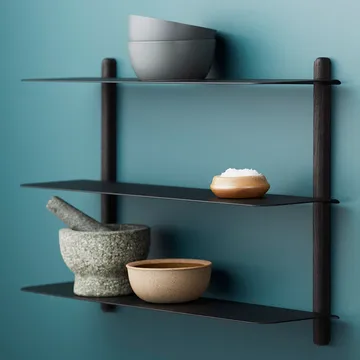 Nivo shelf A - Black-stained ash room-black - Gejst