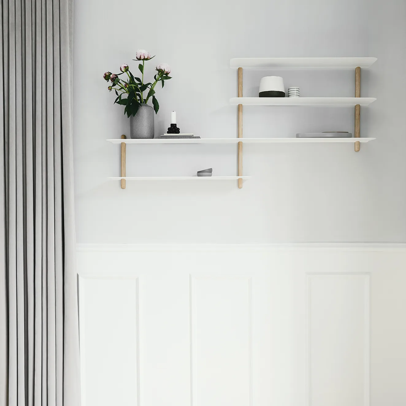 Nivo shelf B, Light oak-white Gejst