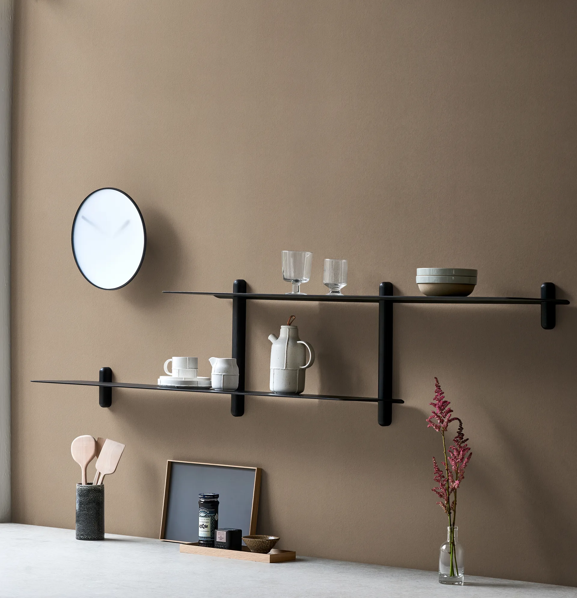 Nivo shelf H large, Black oiled ash-black Gejst
