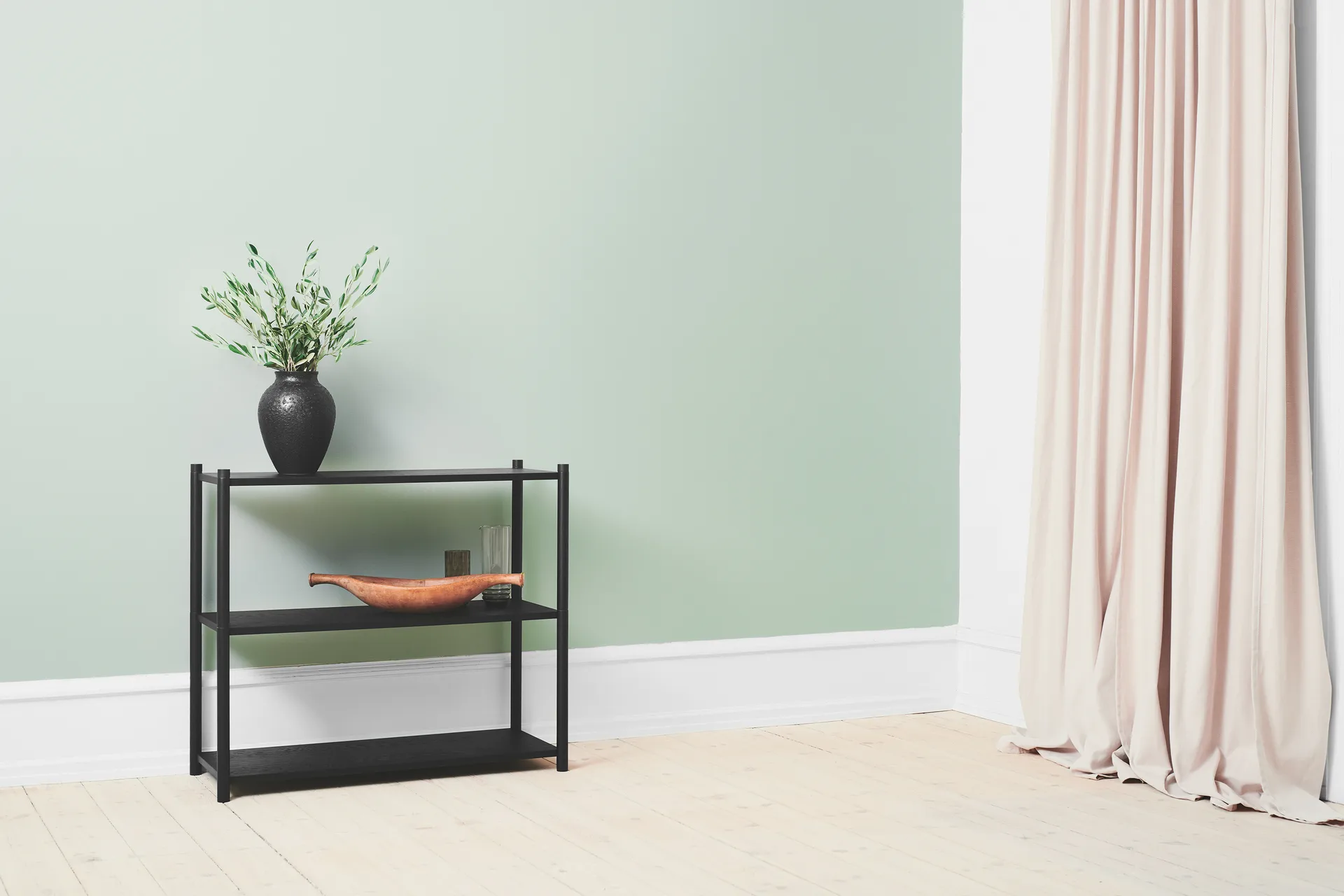 Sceene bookcase A, Black oiled oak Gejst