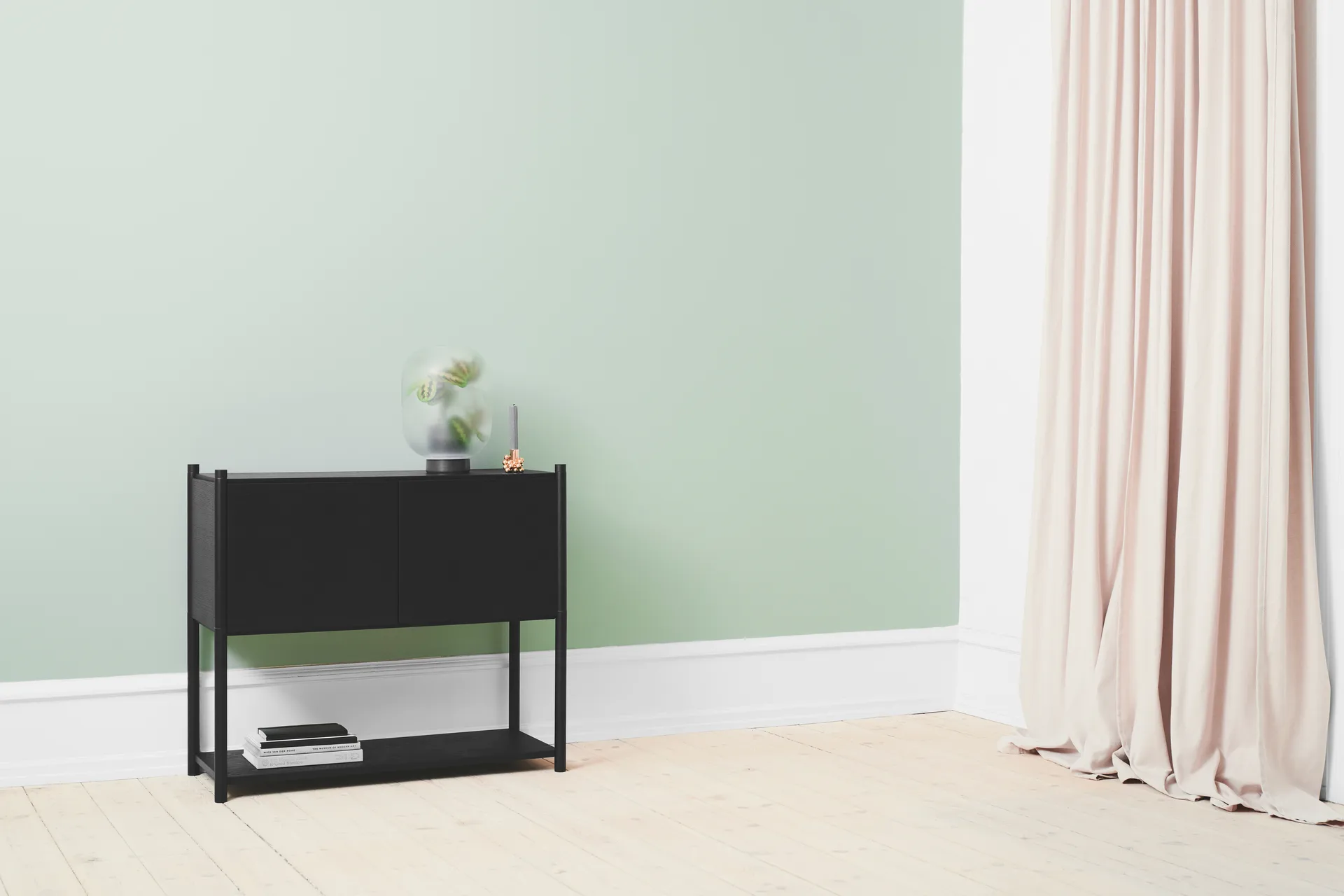 Sceene bookcase C, Black oiled oak Gejst