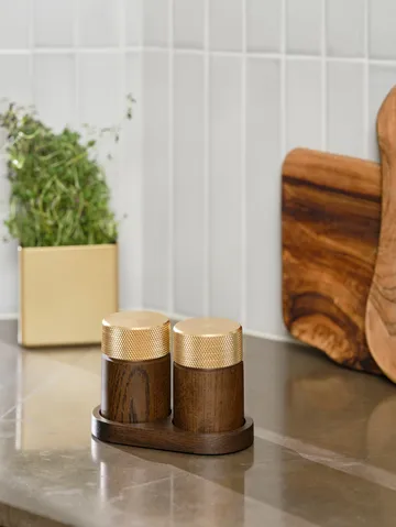 Sina salt and pepper mill 6 cm - Dark ash-brass - Gejst