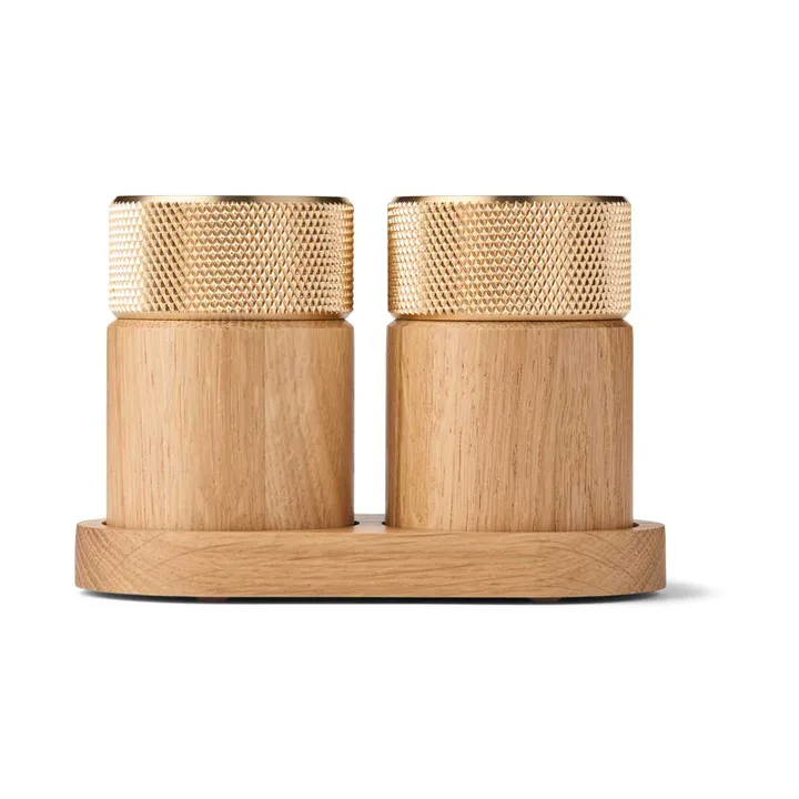 Sina salt and pepper mill 6 cm - Oak-brass - Gejst