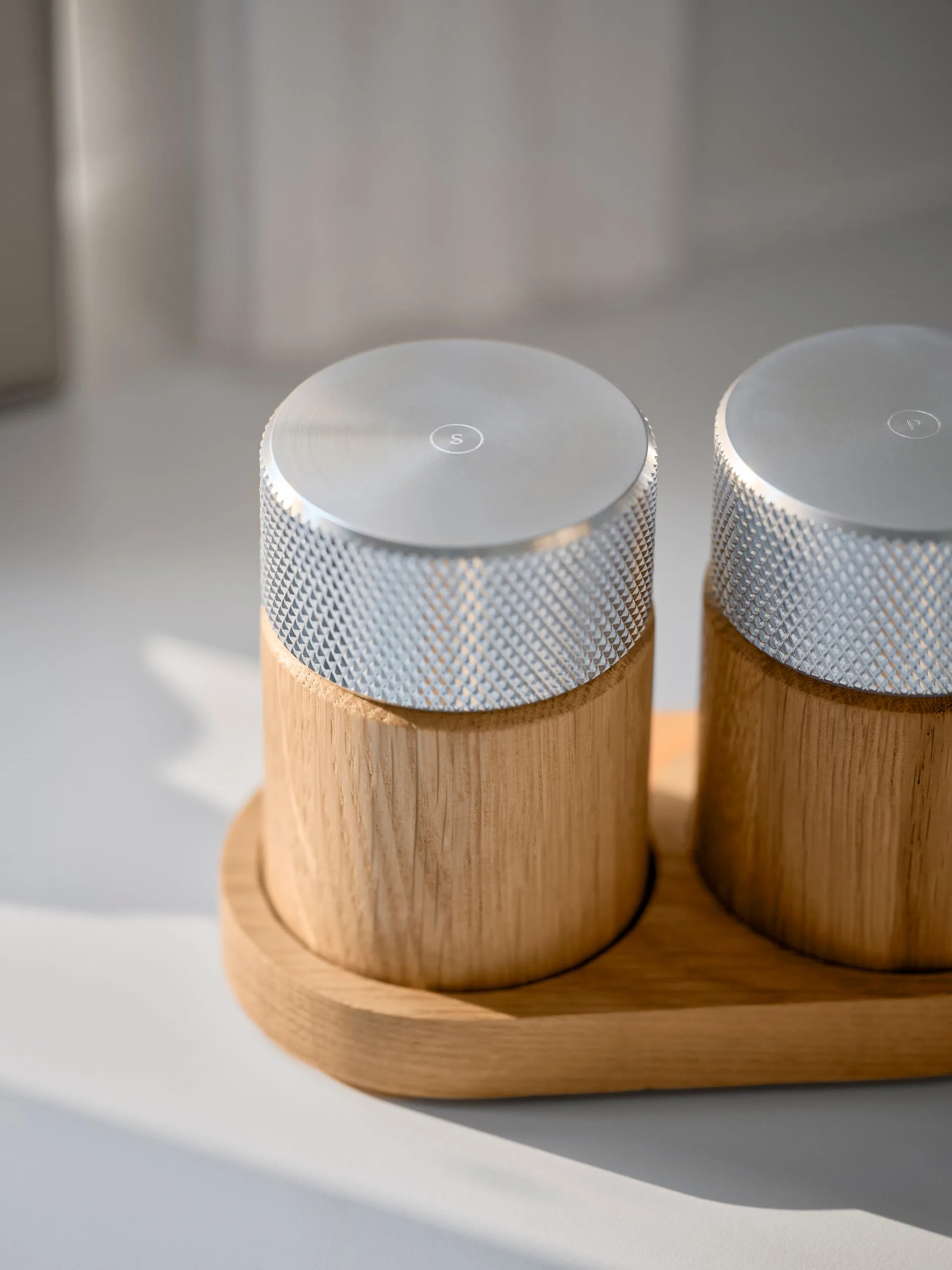 Sina salt and pepper mill 6 cm, Oak-steel Gejst