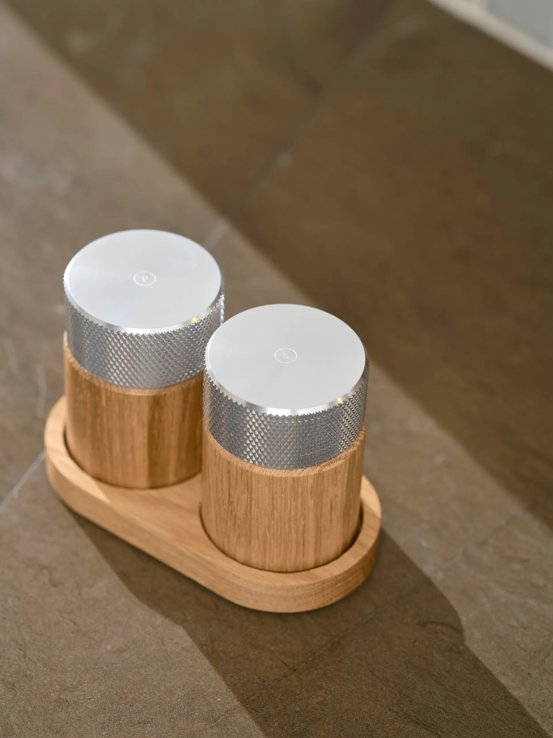 Sina salt and pepper mill 6 cm, Oak-steel Gejst