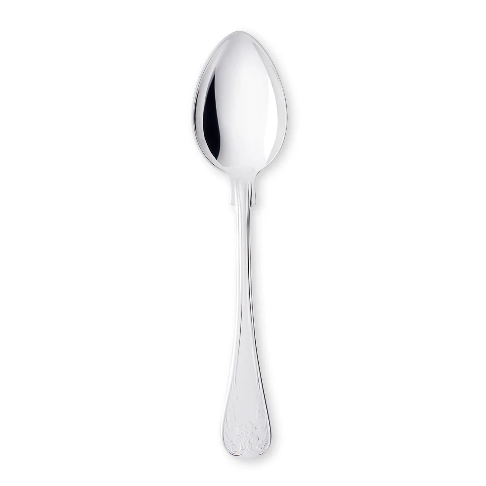 Gammal Fransk dessert spoon silver nickle, 16.2 cm Gense