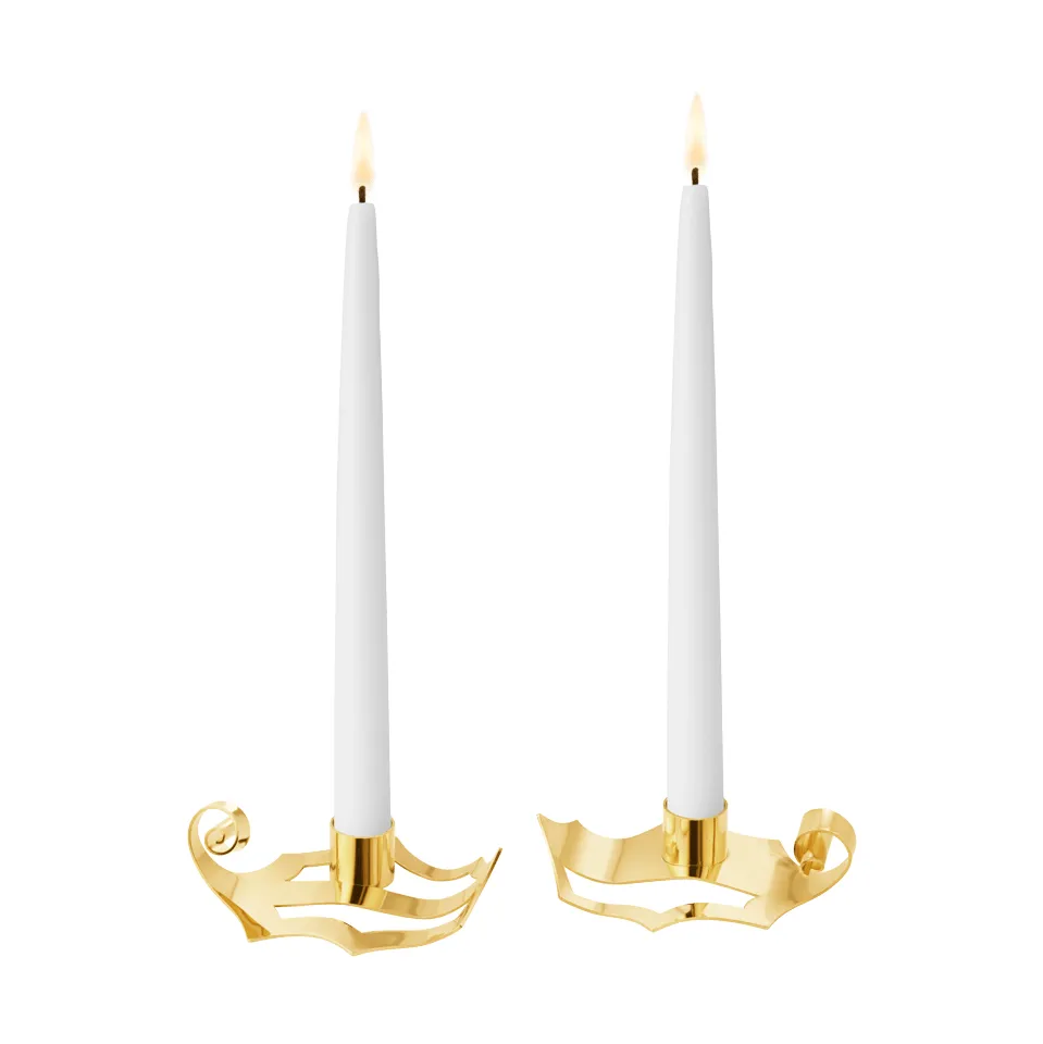 2026 candleholders, Gold, 2 pieces Georg Jensen