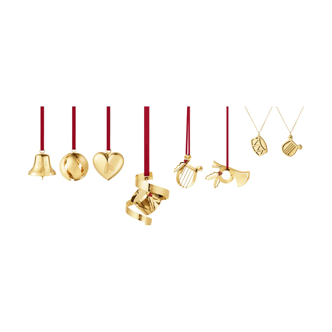 2026 ornament set, Gold, 8 pieces Georg Jensen